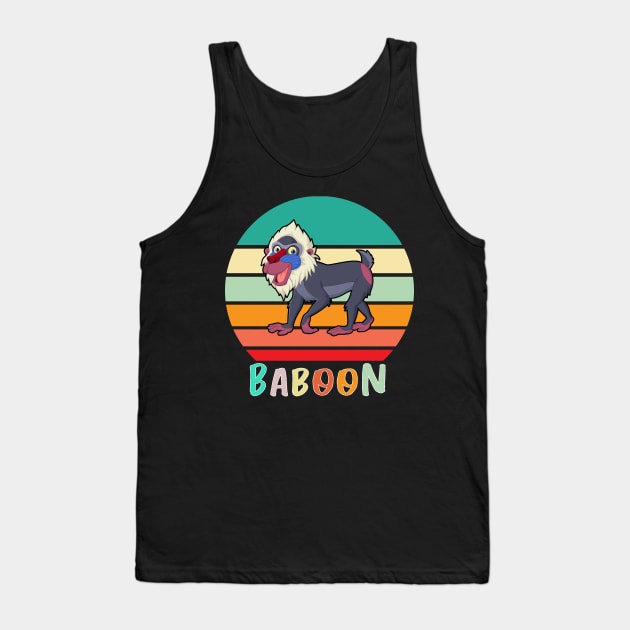 Vintage Retro Baboon Tank Top by adrinalanmaji